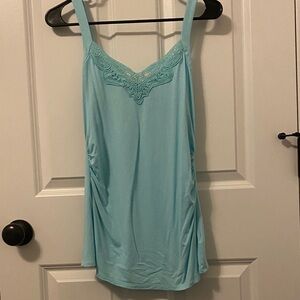 Elegant Blue Lace Trim Chemise